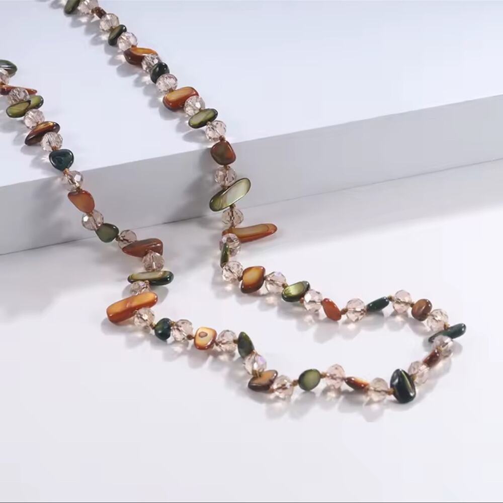 Bohemian Long Shells Strand Beaded Necklace - Picture 5 of 9